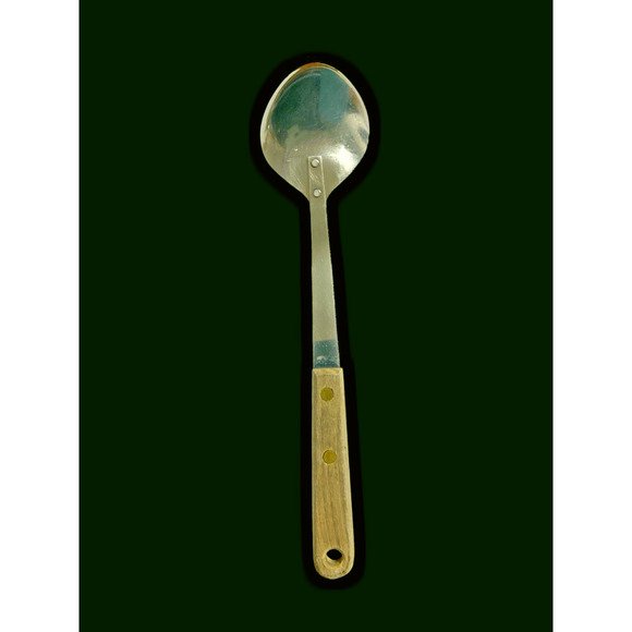 Robinson USA Stainless Steel USA Wood Handle Solid Serving Spoon Kitchen Tool - Picture 3 of 12